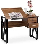 Relaxdays Schreibtisch neigbar, verstellbare Arbeitsfl&auml;che, Laptoptisch oder