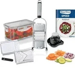 Genius Nicer Dicer Speed Set 9-tlg Multihobel - Verstellbarer V Hobel mit 3