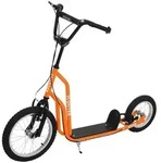 HOMCOM Kinderroller ab 5 jahre Tretroller Scooter Luftreifen verstellbar Orange -