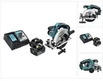 Makita DSS 611 RG Akku Handkreiss&auml;ge 18 V 165 mm + 2x Akku 6,0 Ah + Ladeger&auml;t