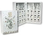 Buch Adventskalender 30cm mit 24 Boxen - in wei&szlig; - Wei&szlig;