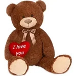 BRUBAKER XXL Teddyb&auml;r 100 cm mit &bdquo;I Love You&ldquo; Herz Stofftier Teddy...