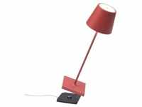 Zafferano Poldina Pro Tischlampe - Aufladbare LED Außenlampe - 38 cm - Rot