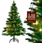 CASARIA&reg; Weihnachtsbaum k&uuml;nstlich 150 cm Lichterkette 100 LED Tannenbaum mit