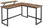 Informatik Schreibtisch "Steven'' - 140 x 130 x 76/91,5 cm - Spanplatte, Stahl -