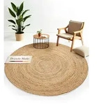 Juteteppich Nele Beige handgewebt aus Jute &Oslash; 200 cm | Naturfaserteppich Rund...