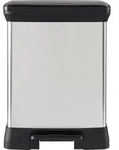 DECOBIN Abfalleimer 30L mit Fu&szlig;pedal silber metallic - Silber