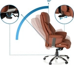 hjh OFFICE Luxus Chefsessel PRADO Ergonomischer B&uuml;rostuhl mit Armlehnen Kunstleder