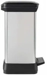 DECOBIN DUO Abfalleimer 30L (10L+18L) mit Fu&szlig;pedal silber metallic - Silber