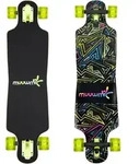 muuwmi Longboard Compact Neon, LED- Leuchtrollen, ABEC 7, Deck 83x22 cm, 5,5...
