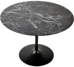 SalesFever Esstisch rund &Oslash; 110 cm | Tischplatte MDF Marmoroptik | Gestell Metall | B
