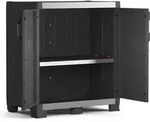 Keter Niedriger Lagerschrank Garage XL Schwarz und Silbern 99 cm - Schwarz