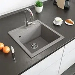Sp&uuml;lbecken Bergstr&ouml;m Tesa Beton 49 x 51 cm, Model 29496 - Grau