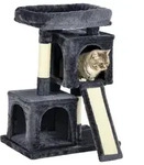 PawHut Katzenbaum Katzenkratzbaum Katzenbaum mit Sisals&auml;ulen Dunkelgrau -...
