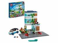 LEGO 60291 City Modernes Familienhaus, Puppenhaus mit Straßenplatten und 4