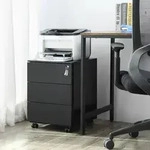 SONGMICS Rollcontainer, Rollcontainer Aktenschrank B&uuml;routensilien, schwarz - Schwarz