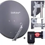DUR-line Select 75/80cm Komplettanlage anthrazit + Quad LNB - Grau