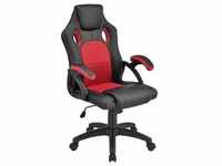 Juskys Racing Schreibtischstuhl Montreal (rot) - Gaming Stuhl ergonomisch,