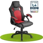Juskys Racing Schreibtischstuhl Montreal (rot) - Gaming Stuhl ergonomisch,