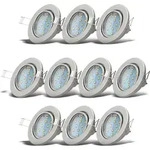 Einbauspot 10er Set 68mm Lochma&szlig; - GU10, 3W, 250lm, LED, warmwei&szlig;, matt-nickel -
