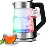 ProfiCook Glas-Wasserkocher PC-WKS 1190 G edelstahl/schwarz - Silber