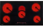 vidaXL Glaskeramik-Kochfeld mit 5 Platten Touch Control 77 cm 8500 W - Schwarz