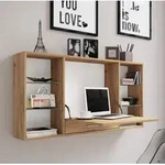 VCM Holz H&auml;nge Schreibtisch Wandschreibtisch Computertisch Schublade Teala - Braun
