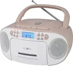Reflexion RCR2260 wei&szlig;-pink / Boombox mit Radio, Kassette, CD und AUX-IN -