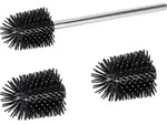 WENKO Ersatzb&uuml;rsten Set f&uuml;r WC-Garnituren Silikon, Edelstahlstiel mit 3