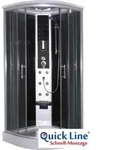 Sanotechnik Komplettduschkabine SCALA 215cm x 90cm - Schwarz/Wei&szlig;