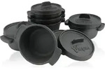 BBQ-Toro Serviert&ouml;pfe Set (6-er Pack) &Oslash; 11 cm Gusseisen Mini Gusstopf - Schwarz