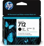 HP 712 Schwarz DesignJet Druckerpatrone, 80 ml, Hohe (XL-) Ausbeute, Schwarz, Tinte