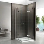 i-flair Eck-Duschkabine 90x90x180 cm aus durchsichtigem 6 mm Sicherheitsglas -...
