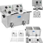 Frytownica elektryczna podw&oacute;jna z kranami spustowymi termostat EGO 2x8L -...