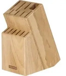 Block WOODY f&uuml;r 13 Messer, Gefl&uuml;gelschere/Wetzstahl - Braun