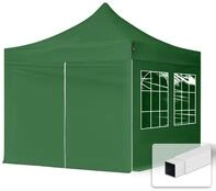 TOOLPORT 3x3m Stahl Faltpavillon, inkl. 4 Seitenteile, dunkelgr&uuml;n