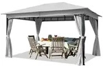 Gartenpavillon 3x4 m ca. 180g/m2 Dachplane wasserdicht Pavillon mit 4 Seitenteilen