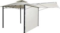 Pergola HWC-F94, Garten Pavillon, Stahl bewegliche Seitenwand 2,5x2,5m...