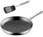 Profi Resist Stielpfanne mit Pfannenwender, 28 cm - Schwarz/Silber