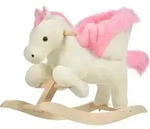HOMCOM Kinder Schaukelpferd Baby Schaukeltier Pferd f&uuml;r 18-36 Monate Wei&szlig; -...