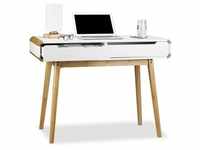 relaxdays Schreibtisch mit Schubladen in Weiß