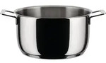 Alessi Pots&Pans - Kasserolle mit zwei Griffen aus Edelstahl-&Oslash; 16 cm - Silber