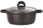Gsw Silcoguss NOIR 458283 Kochtopf inkl. Deckel, Gusseisen/Gussaluminium, 28 cm