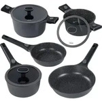 STONELINE&reg; SMART Kochgeschirr-Set 8-teilig 18/20/24 | mit Deckeln - Grau - Grau