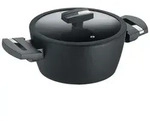 Kochtopf mit Glasdeckel 20 oder 24 cm, Aluminium, schwarz - Balance&reg; Induction