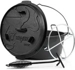 BBQ-Toro Dutch Oven DO9PX, 9,0 L Premium Gusseisen Kochtopf, Gusstopf - Schwarz