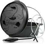 BBQ-Toro Dutch Oven 7,3 L Premium Gusseisen Kochtopf | Gusstopf - Schwarz