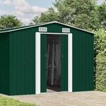 vidaXL Ger&auml;tehaus 257x392x181 cm Metall Gr&uuml;n