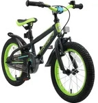 BIKESTAR Kinder Fahrrad ab 4 Jahre | 16 Zoll Urban Jungle Kinderrad | Schwarz & Gr&uuml;n