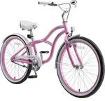 BIKESTAR Kinder Fahrrad ab 9 Jahre | 24 Zoll Cruiser Kinderrad | Pink - Rosa
